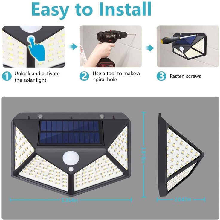 100LED Solar Wall Lamp - Image 4